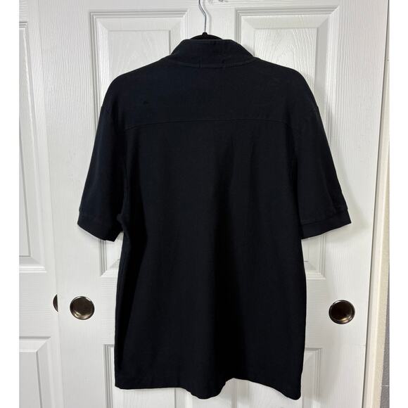 Fred Perry Funnel Neck Pique Polo Shirt Black Half Zip Neck Size XL Short Sleeve - Picture 5 of 9